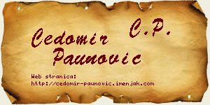 Čedomir Paunović vizit kartica
